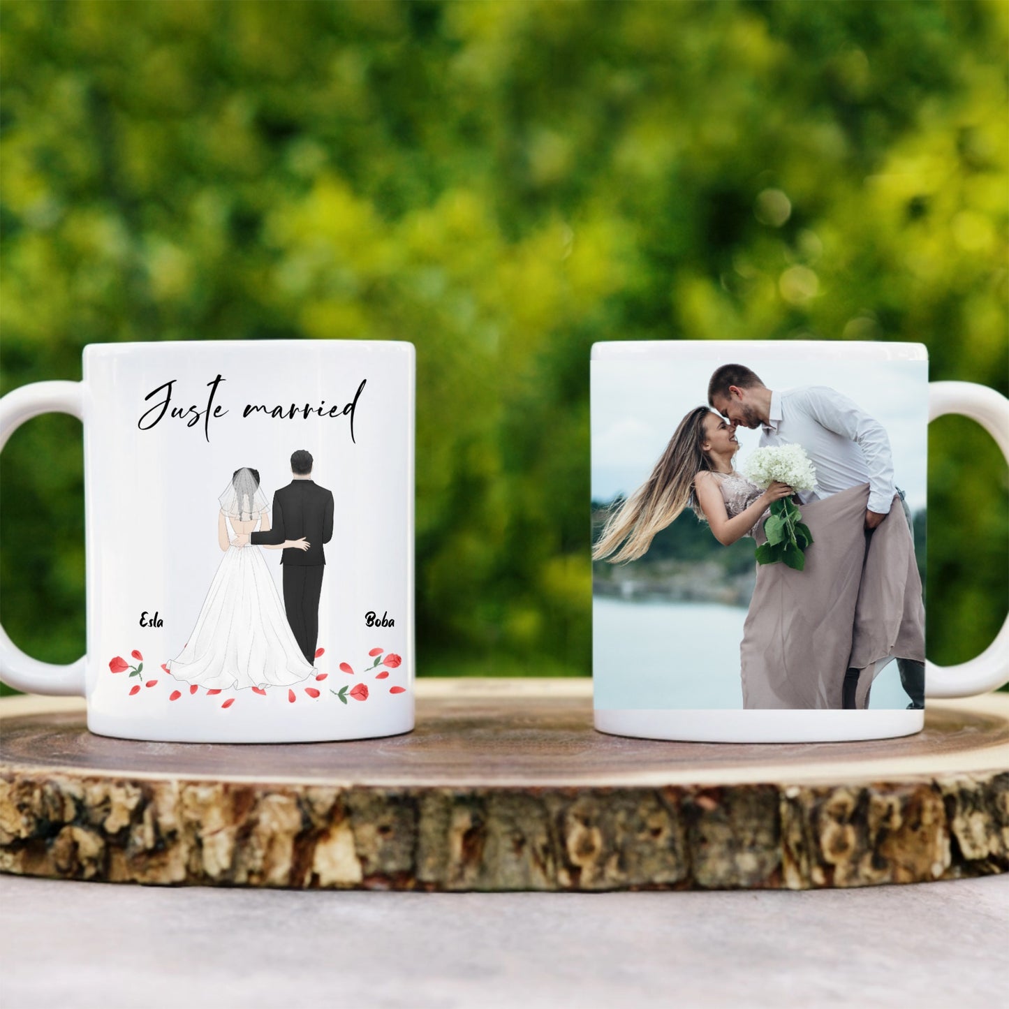 Mug Personnalisé Mariage avec titre, couple, vos noms et votre photo