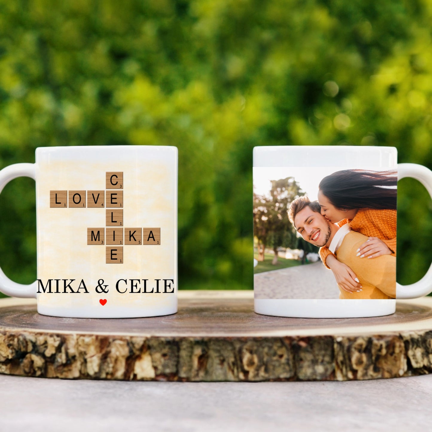 Mug personnalisé Mots Croisés avec vos Noms, mots et votre photo