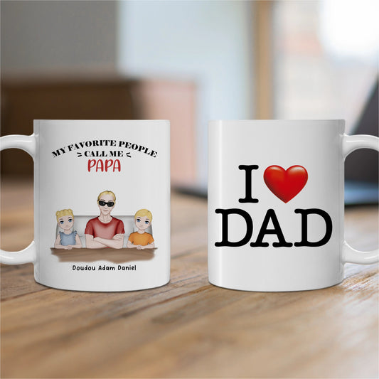 Mug personnalisé Papa & les enfants