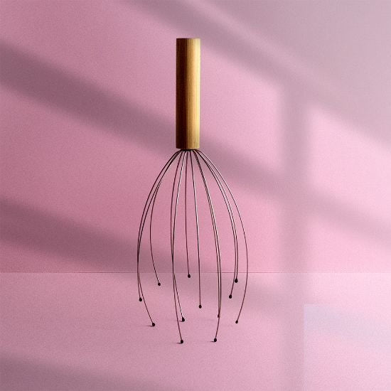 Masseur à pointes métal, manche bambou personnalisé