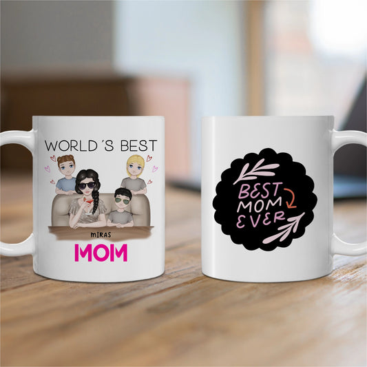 Mug Meilleure maman au monde...jusqu'à 4 enfants...