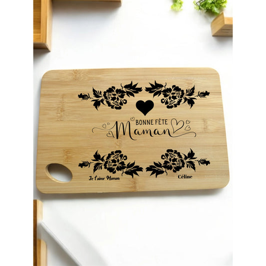 Planche à Découper Personnalisée en Bambou pour Maman